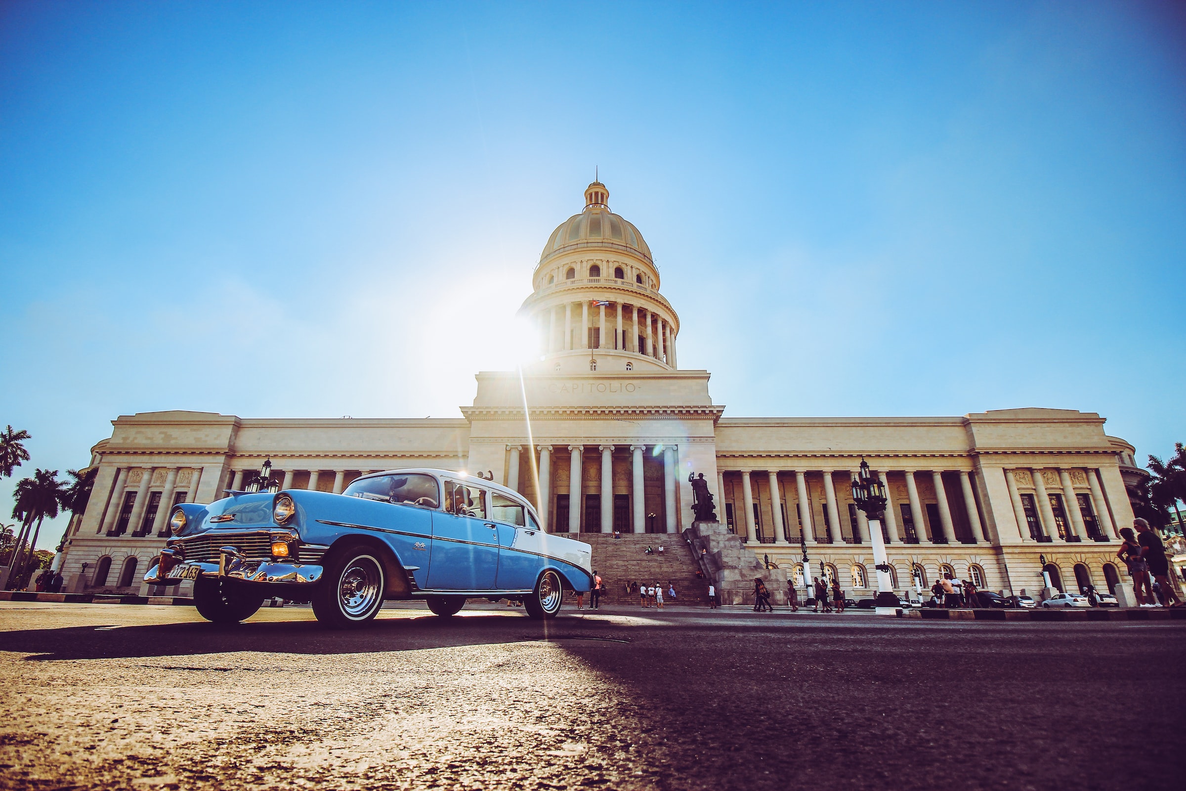 Cuba car and landmark